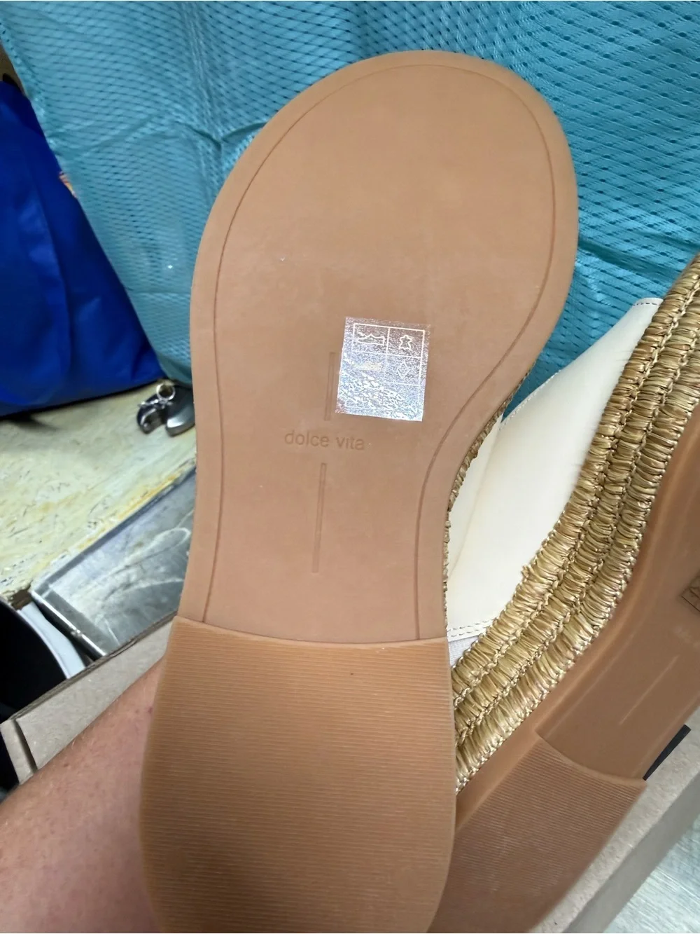Dolce Vita Cream Double-Buckle Platform Espadrille Slide